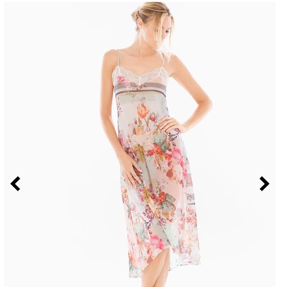 Flora Nikrooz Chiffon Floral Print Nightgown - Size XS - Picture 10 of 10